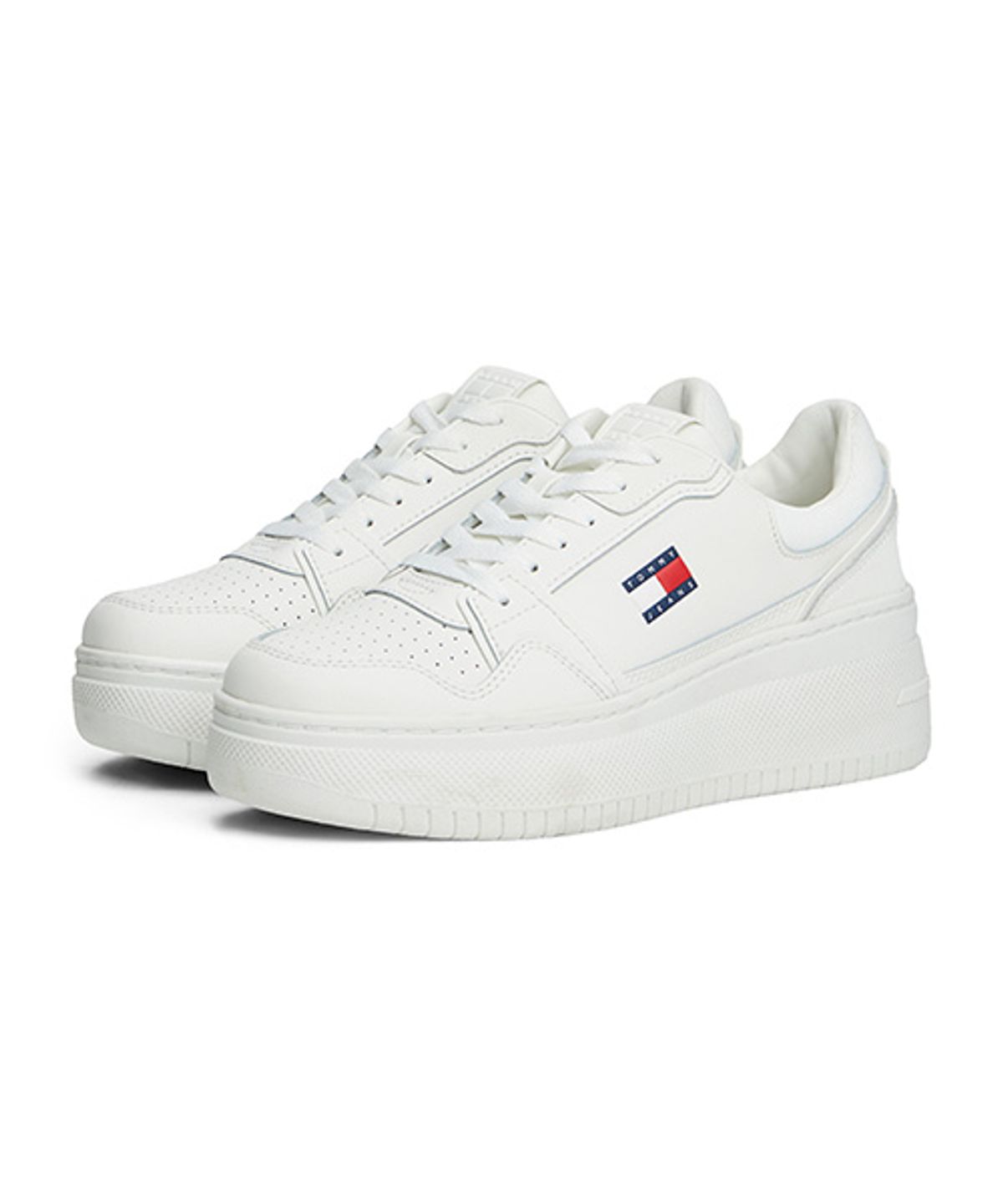 타미진스(TOMMY JEANS) 메그 플랫폼 레더 스니커즈-화이트(T52G0ARSC55JT1YBL)
