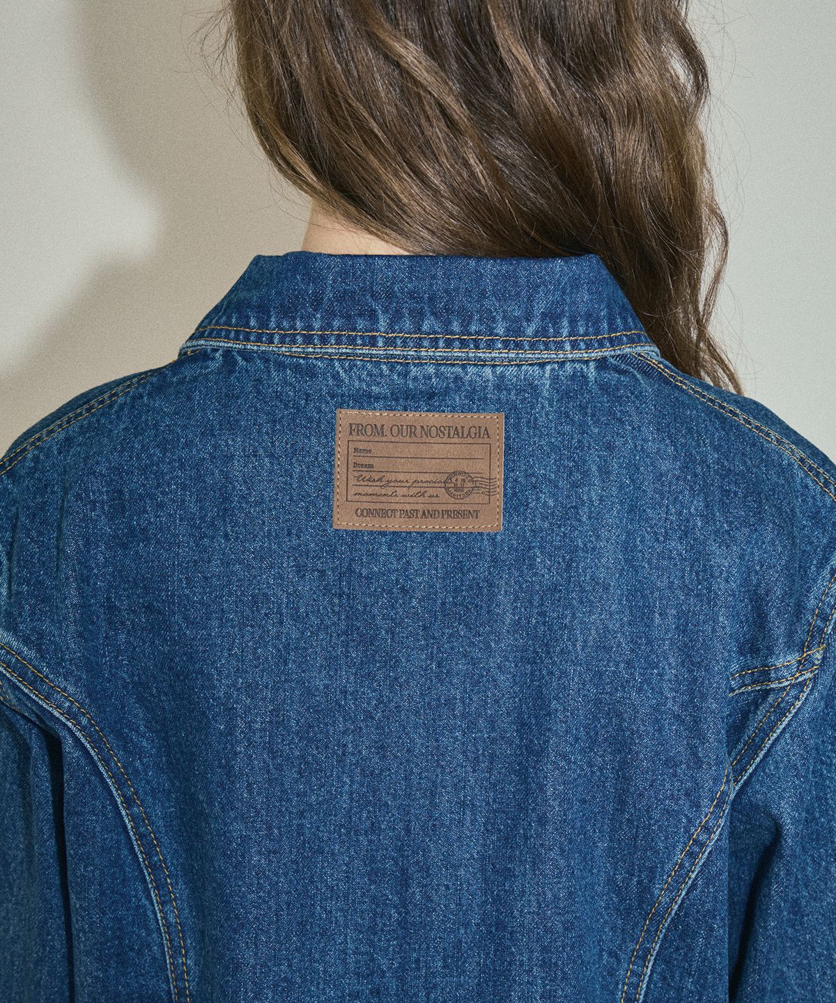 아우어노스텔지아(OURNOSTALGIA) Two-way denim half jacket dress_Deep blue(OC25-OT01)