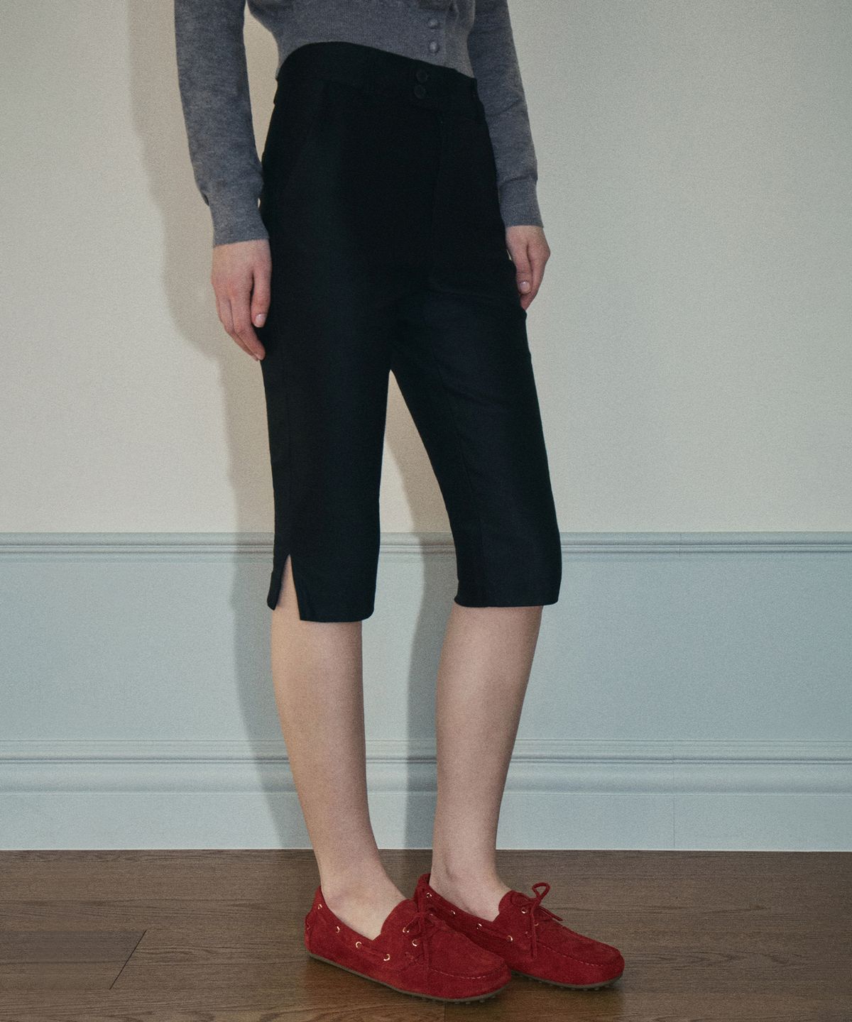 아우어노스텔지아(OURNOSTALGIA) 90s capri pants_Black(O25-PT01)