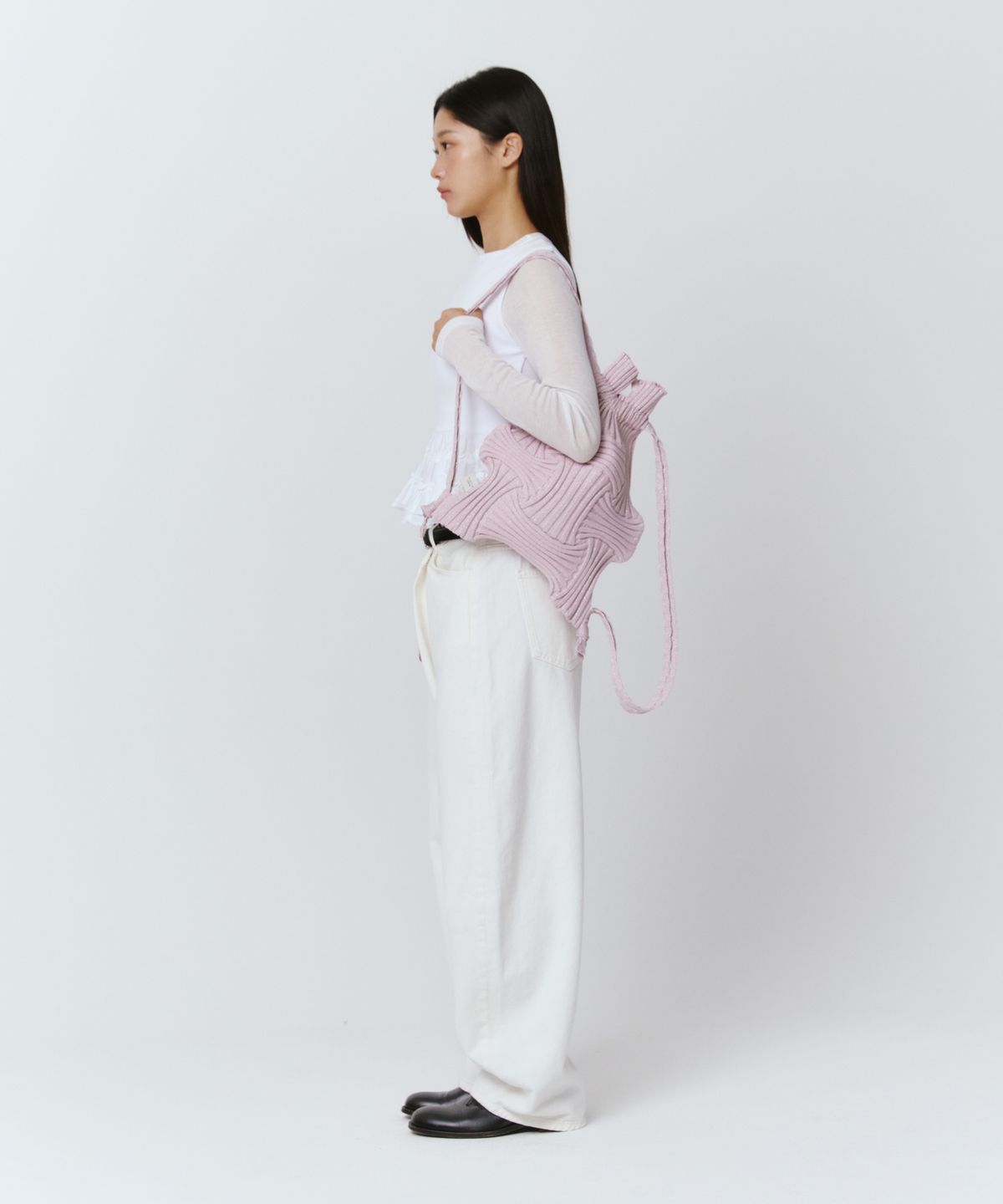 플리츠마마(PLEATSMAMA) 뉴보우백팩 글리터페일핑크