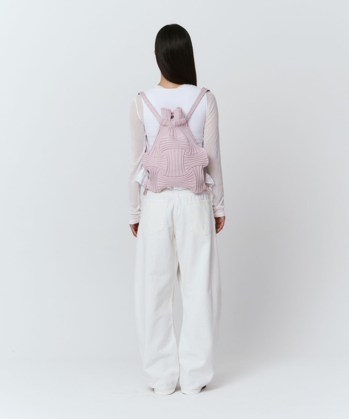 플리츠마마(PLEATSMAMA) 뉴보우백팩 글리터페일핑크