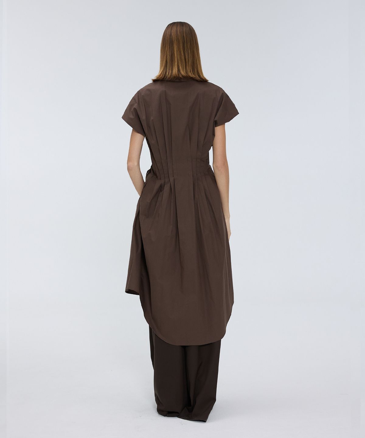 므아므(MMAM) Side pleated sleeveless shirt dress