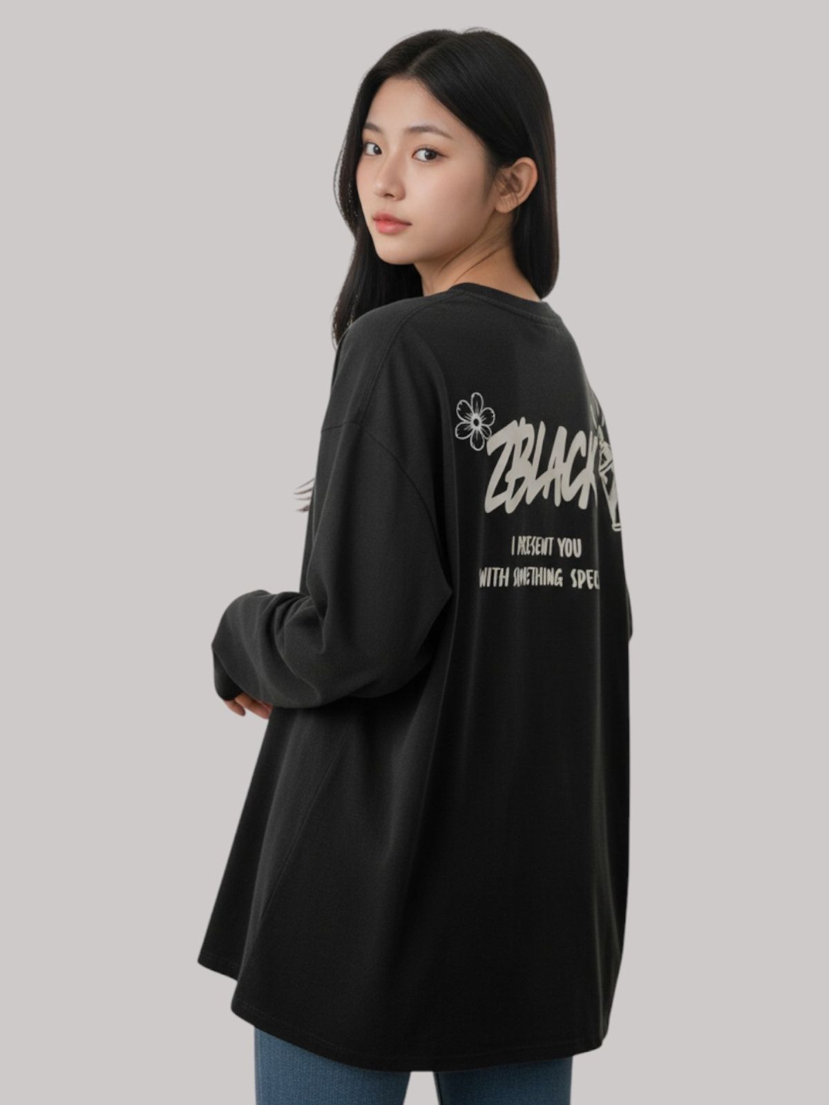 지블랙(ZBLACK) 스프레이 그래피티  롱슬리브(BLACK)