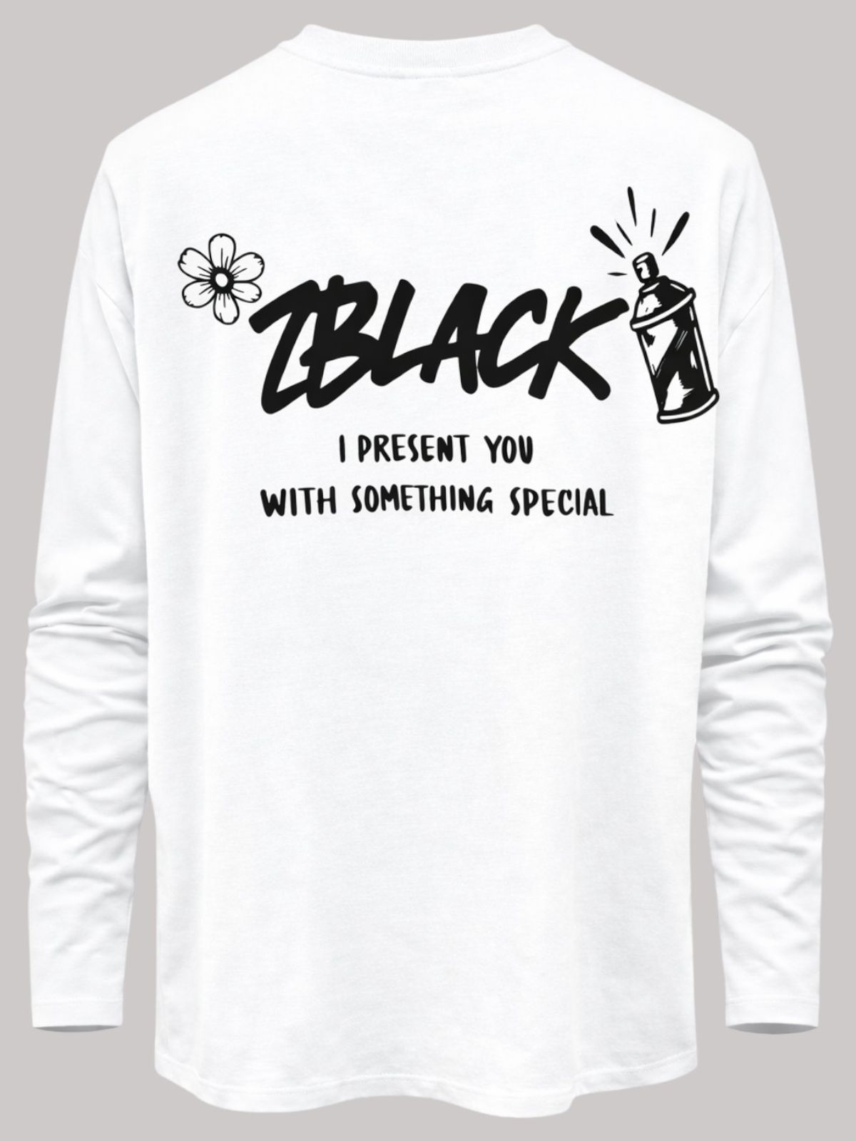 지블랙(ZBLACK) 스프레이 그래피티  롱슬리브(WHITE)