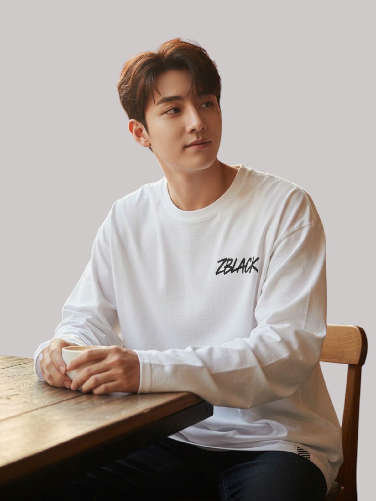 지블랙(ZBLACK) 스프레이 그래피티  롱슬리브(WHITE)
