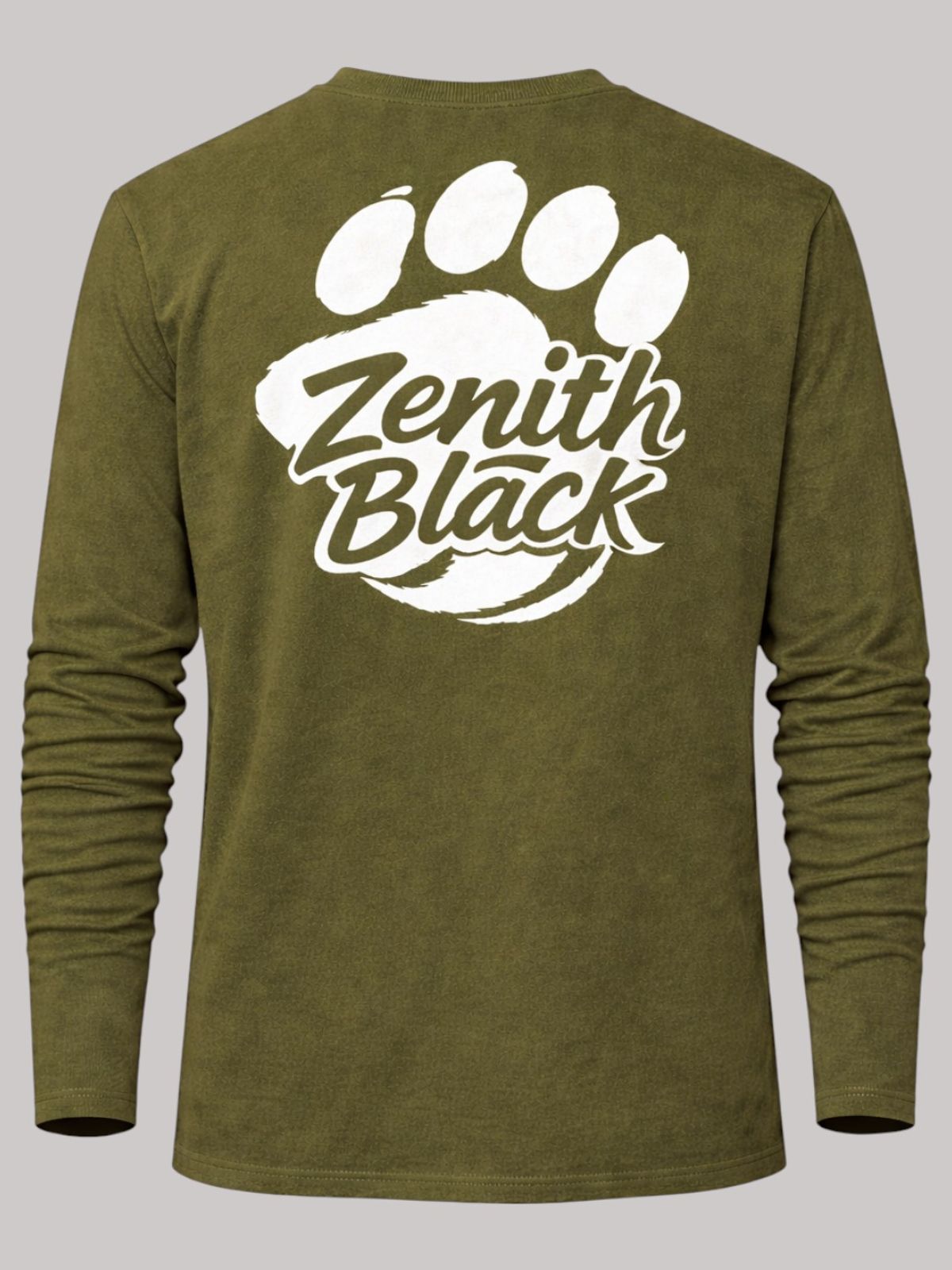 지블랙(ZBLACK) 베어풋그래피티  롱슬리브(KHAKI-WHITE PRINT)