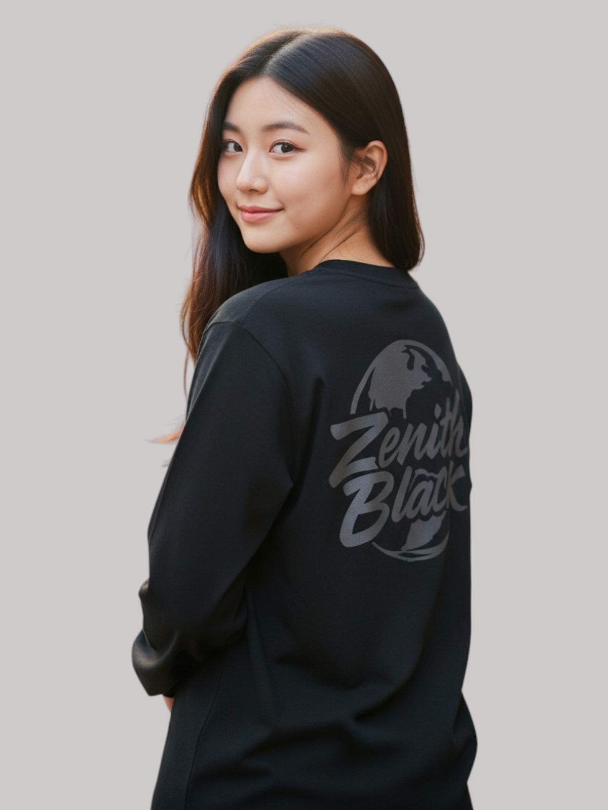 지블랙(ZBLACK) 유니버설 그래피티  롱슬리브(BLACK-GREY PRINT)