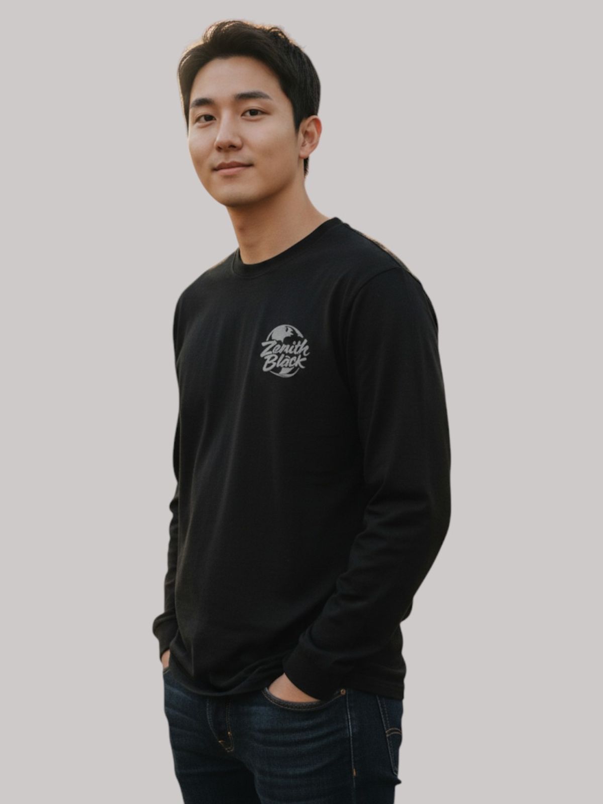 지블랙(ZBLACK) 유니버설 그래피티  롱슬리브(BLACK-GREY PRINT)