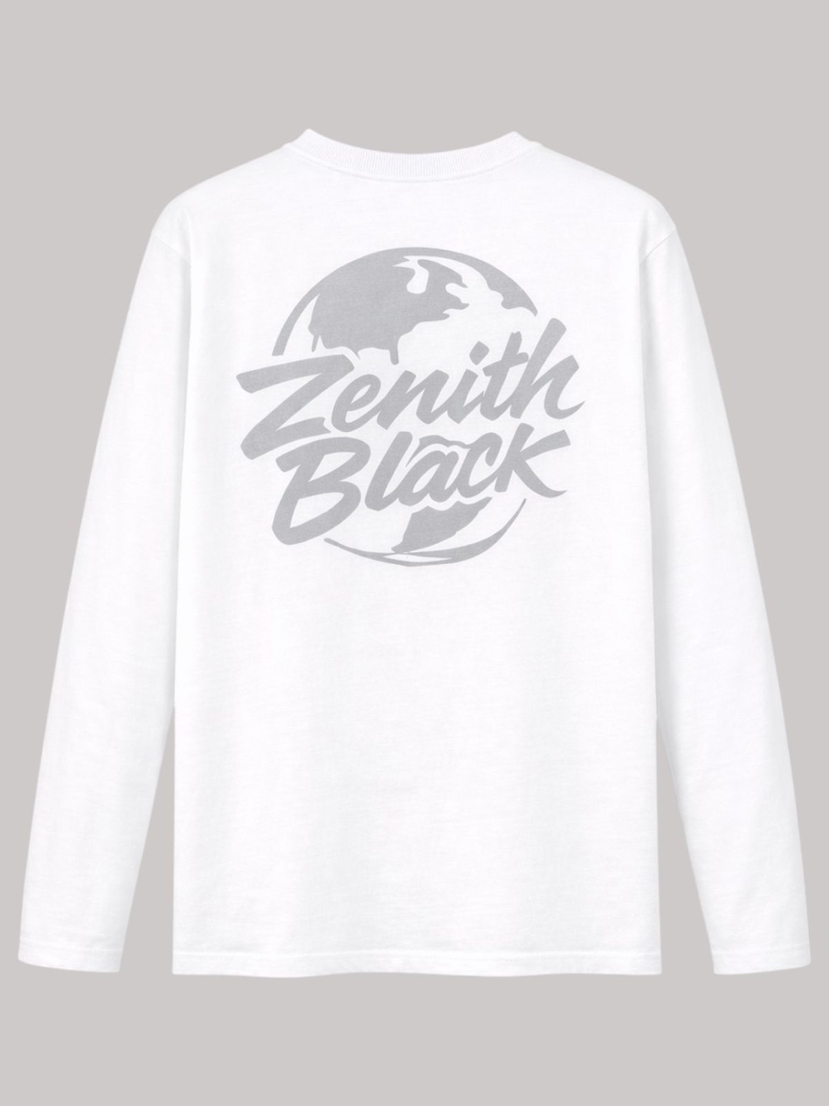 지블랙(ZBLACK) 유니버설 그래피티  롱슬리브(WHITE-GREY PRINT)