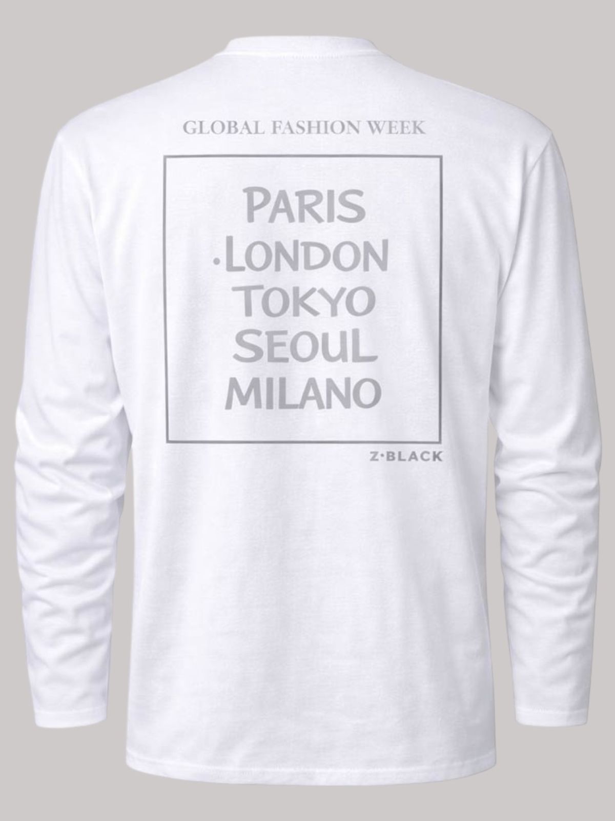 지블랙(ZBLACK) 패션위크 CITY  롱슬리브(WHITE-GREY PRINT)