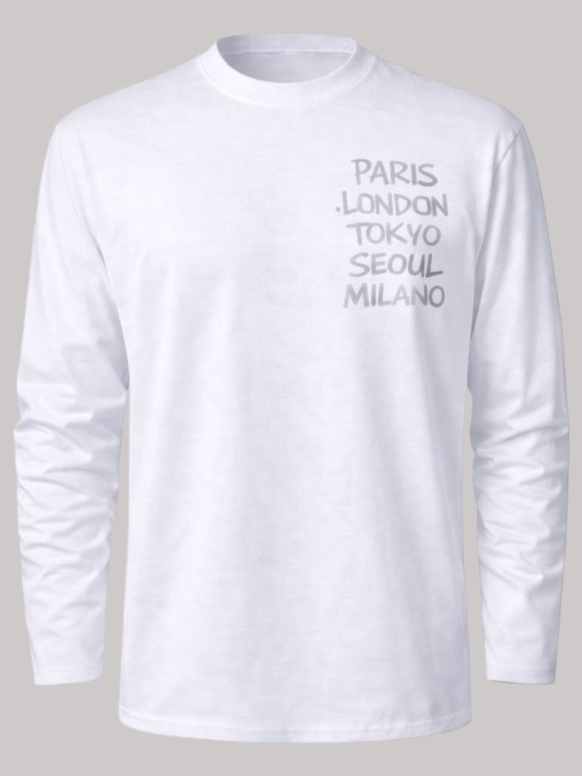 지블랙(ZBLACK) 패션위크 CITY  롱슬리브(WHITE-GREY PRINT)