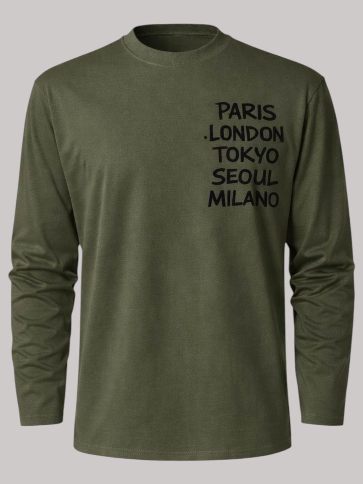 지블랙(ZBLACK) 패션위크 CITY  롱슬리브(KHAKI-BLACK PRINT)
