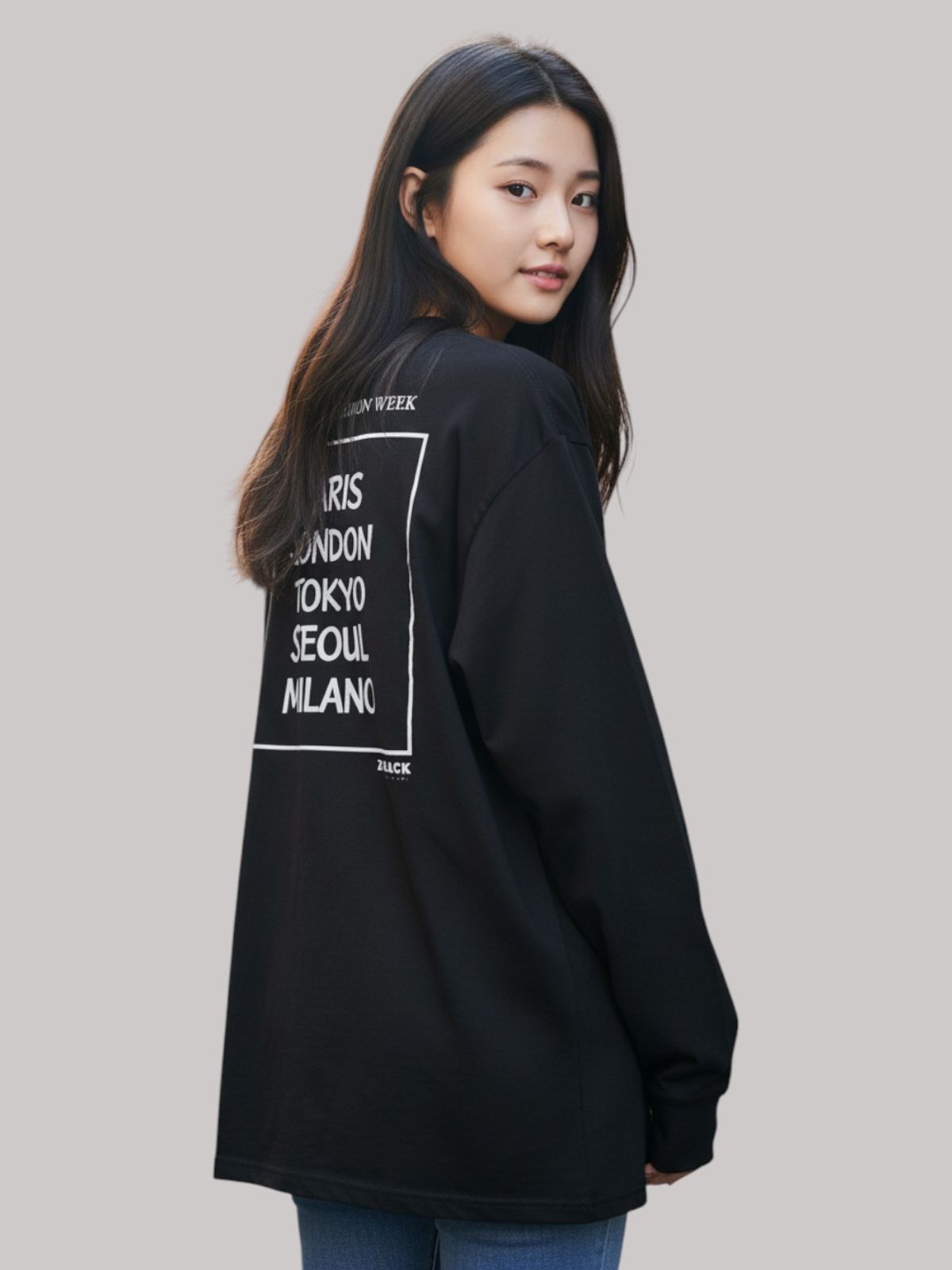 지블랙(ZBLACK) 패션위크 CITY  롱슬리브(BLACK-WHITE PRINT)