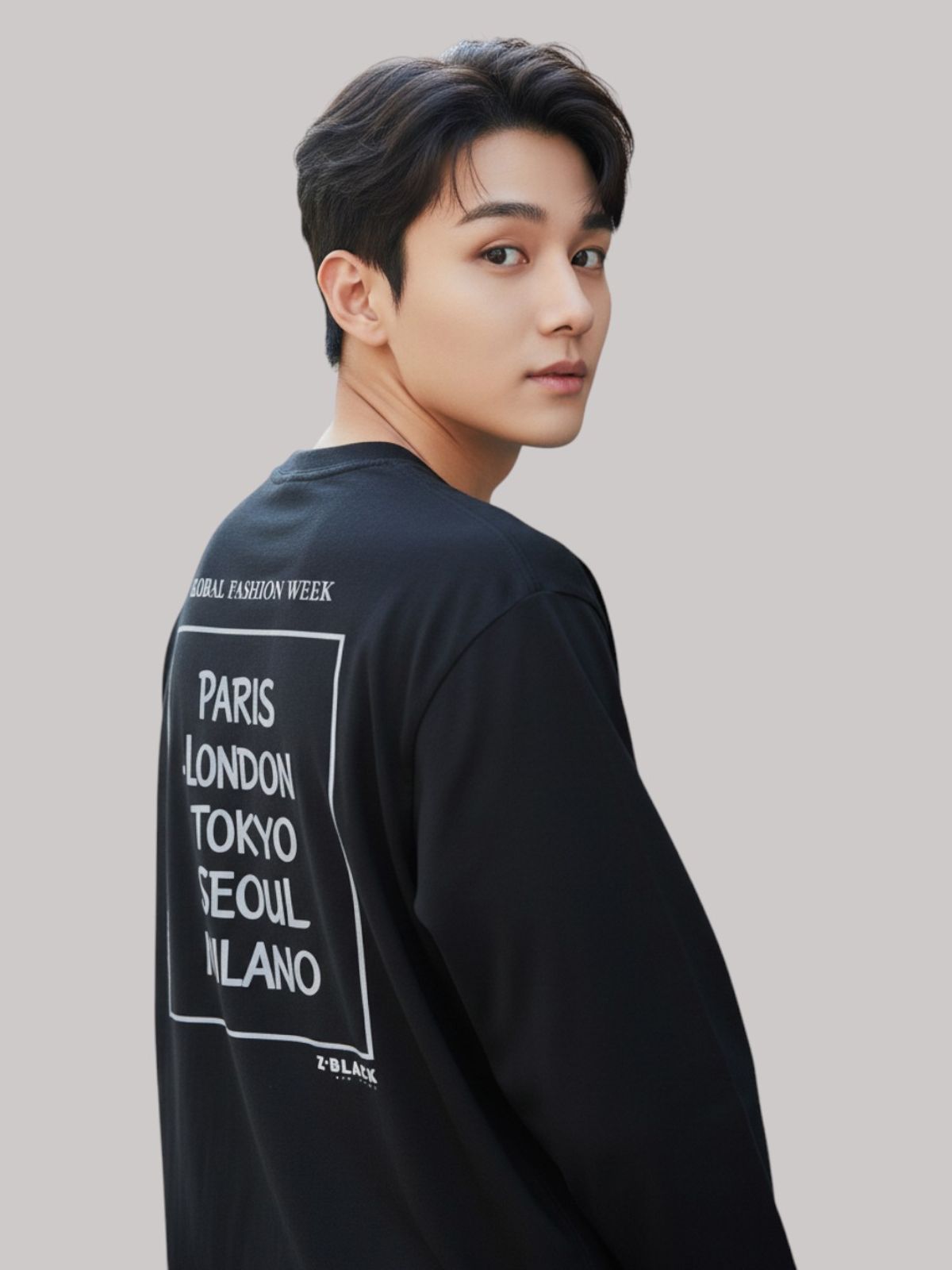 지블랙(ZBLACK) 패션위크 CITY  롱슬리브(BLACK-GREY PRINT)