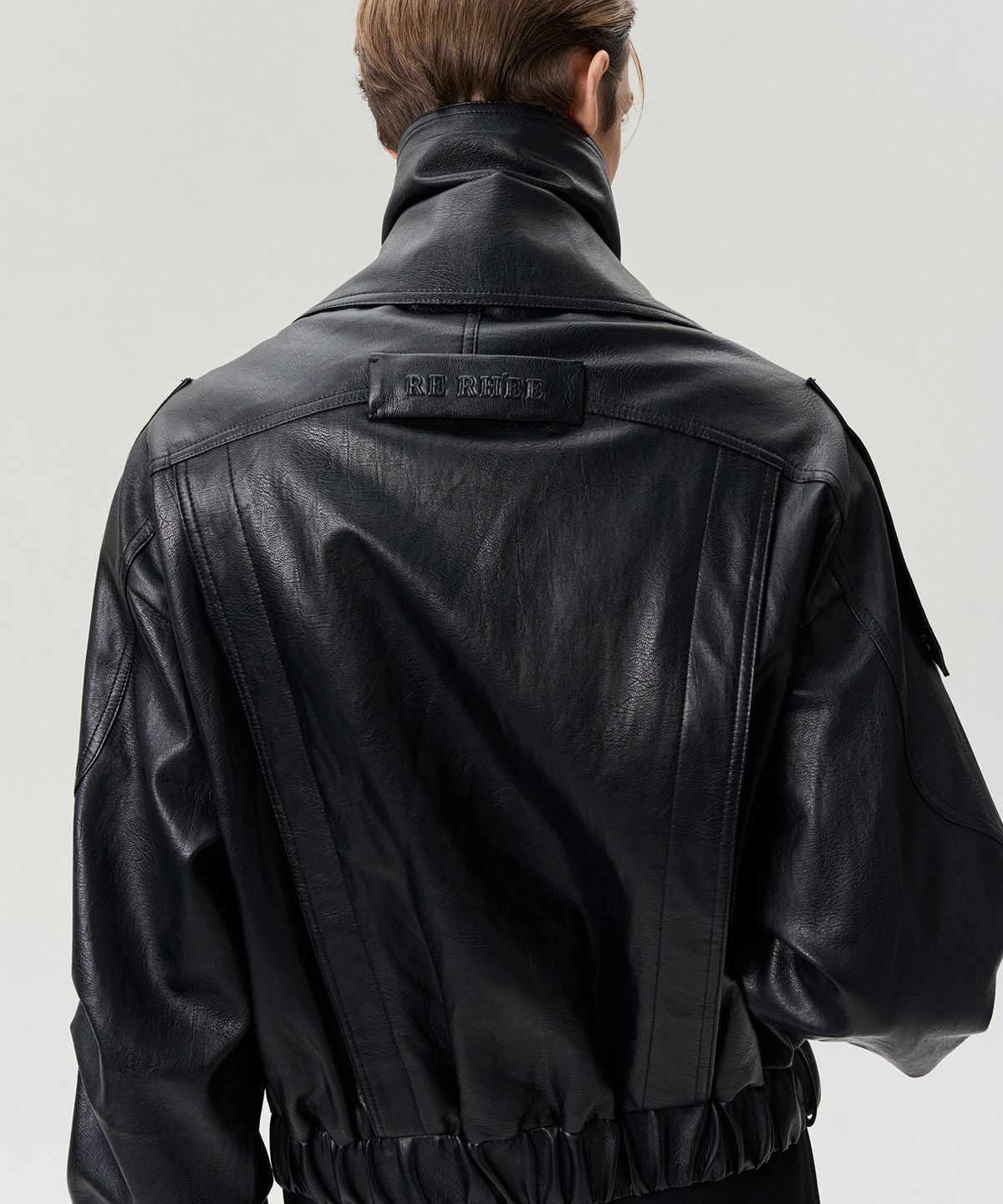 리이 맨(RERHEE MEN) DOUBLE COLLAR BELTED HEM JACKET BLACK