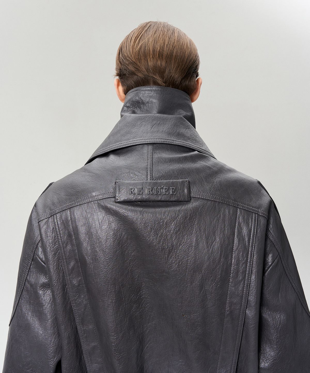 리이 맨(RERHEE MEN) DOUBLE COLLAR BELTED HEM JACKET STONE