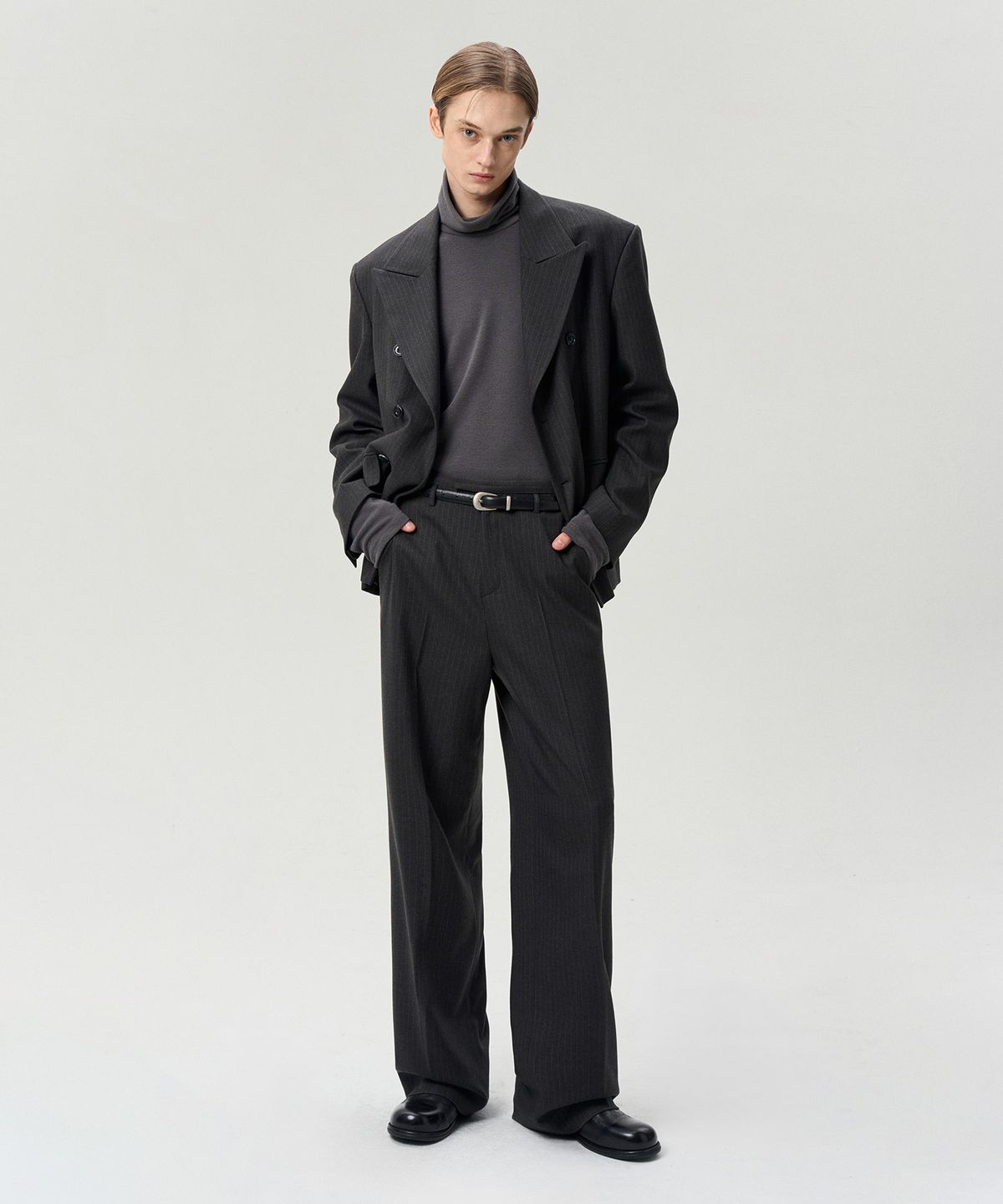 리이 맨(RERHEE MEN) STRIPPED DOUBLE BREASTED JACKET