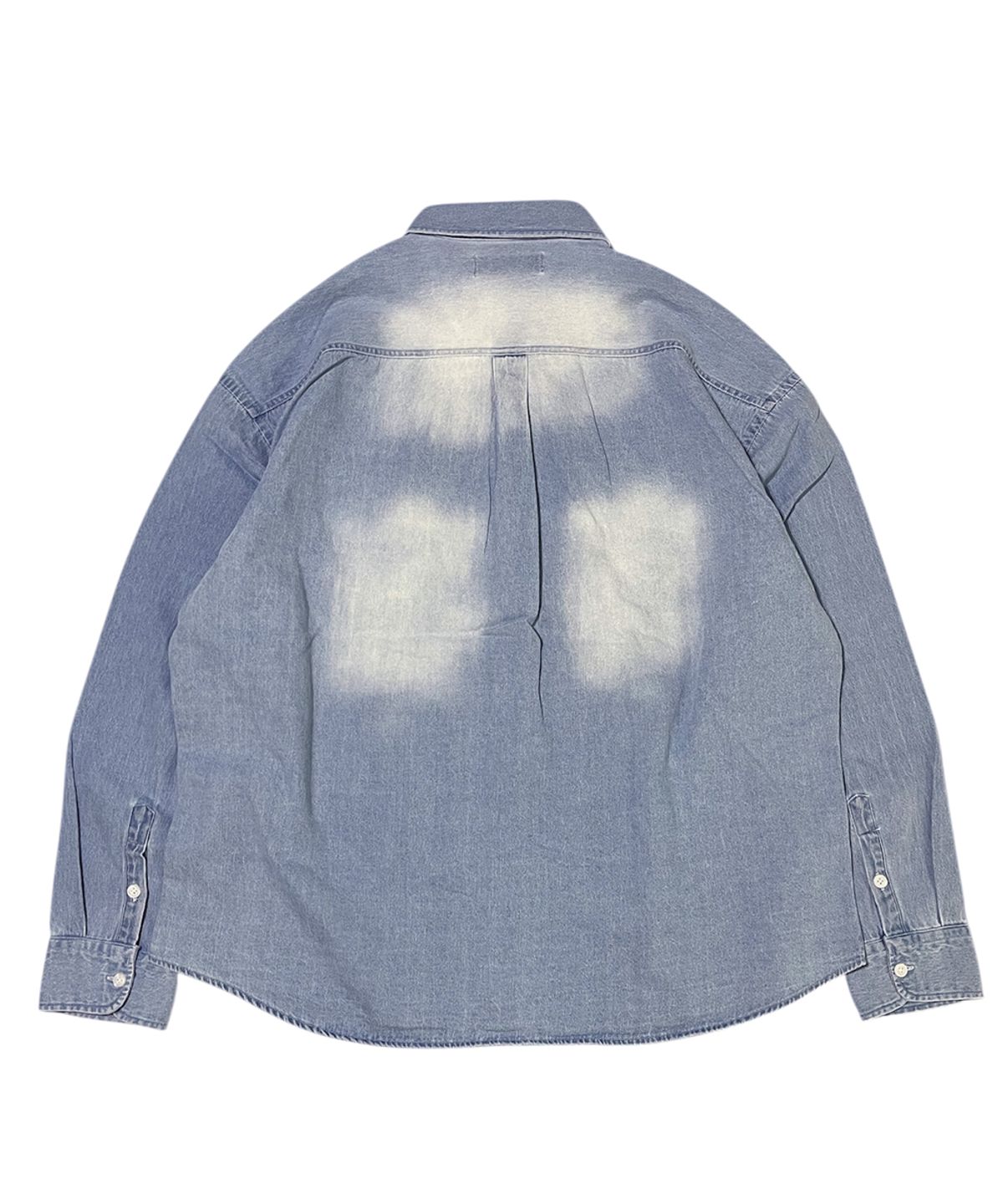 스케이터락(SK8ER ROCK) Double Hearts Denim Shirt ((light blue))