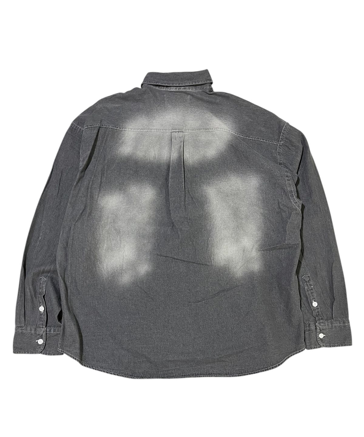스케이터락(SK8ER ROCK) Double Hearts Denim Shirt ((gray))