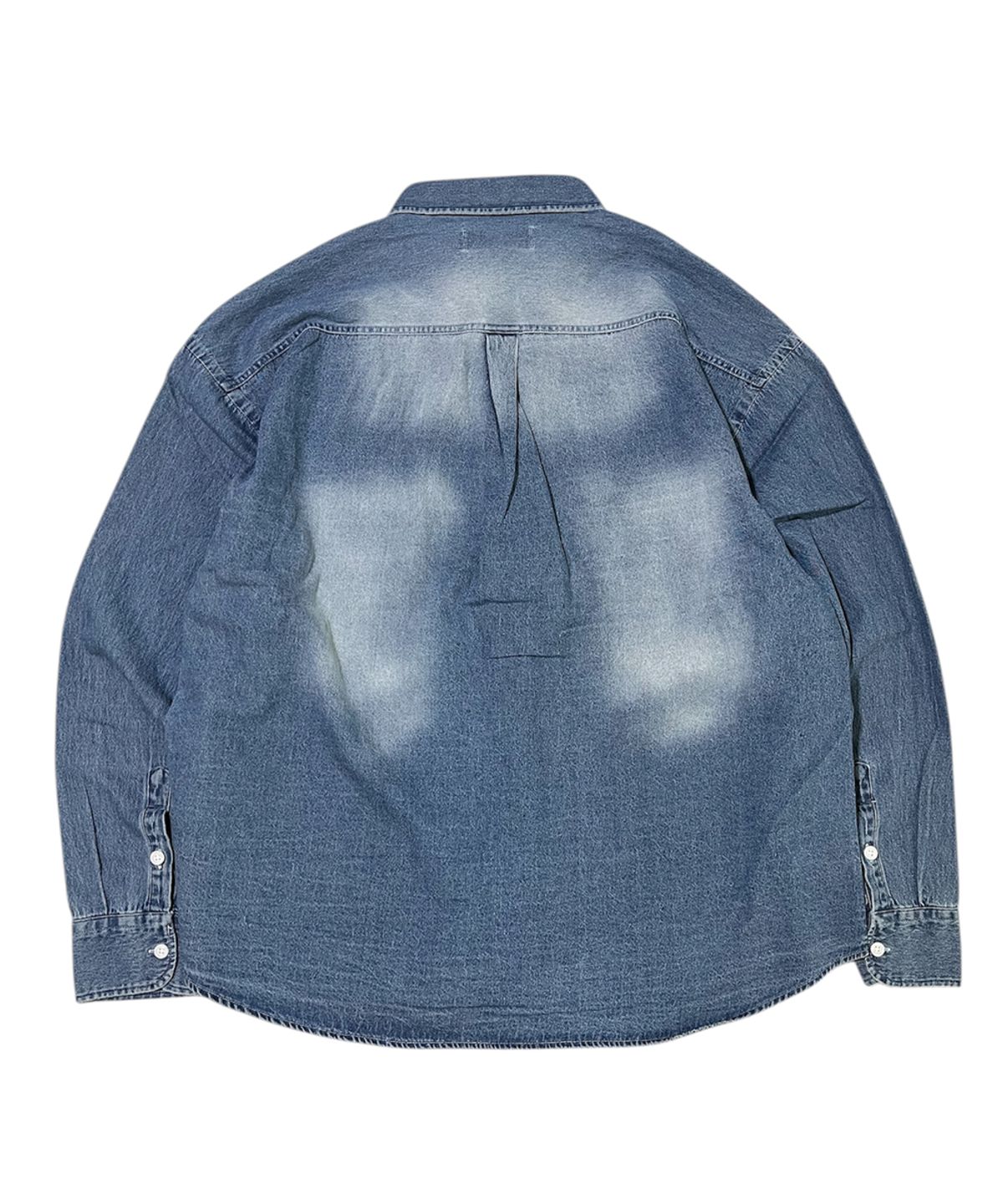 스케이터락(SK8ER ROCK) Double Hearts Denim Shirt ((blue))