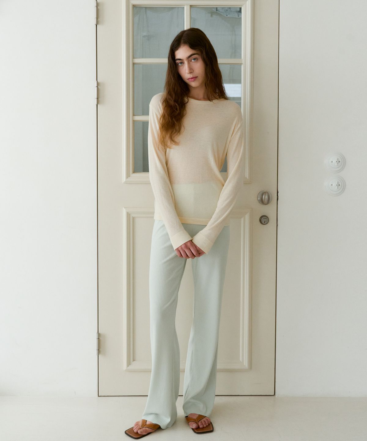 38컴온커먼(38COMEONCOMMON) Sheer Touch Long Sleeve (Light Yellow)