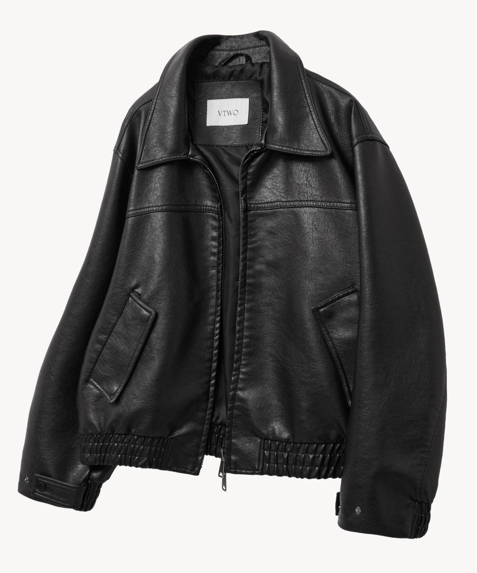 MUSINSA公式 | VTWO 8267 ウォッシュドレザー ブルゾン ジャンパー