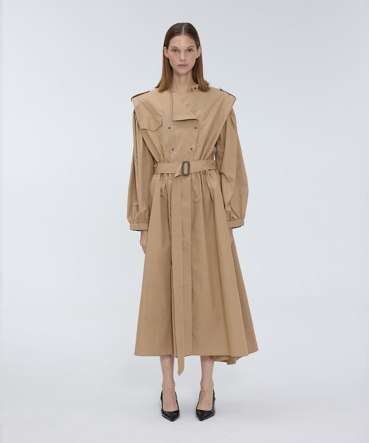 므아므(MMAM) Puff sleeve trench coat dress