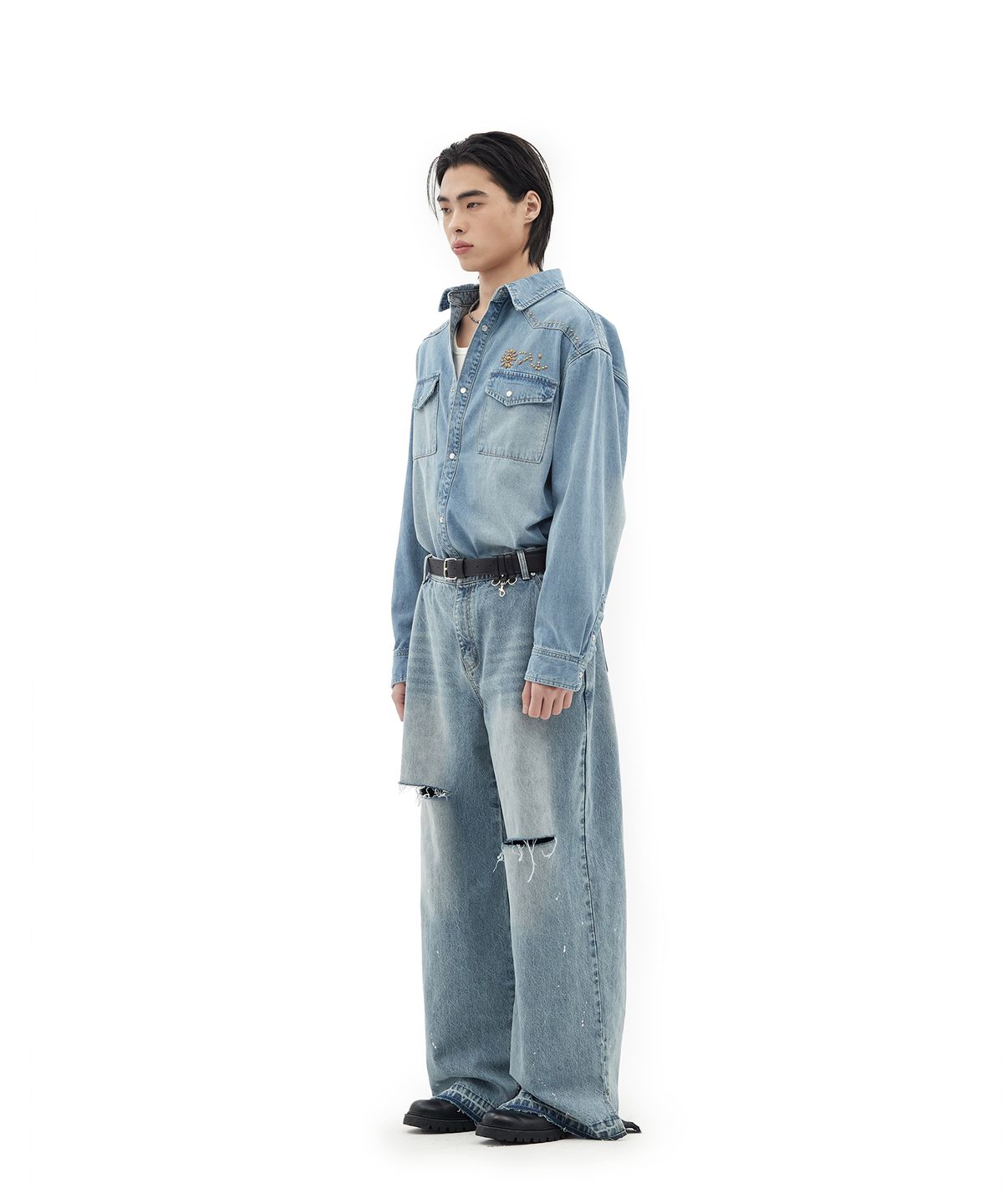 데프가먼츠(DEFGARMENTS) WESTERN SHIRTS [INDIGO]