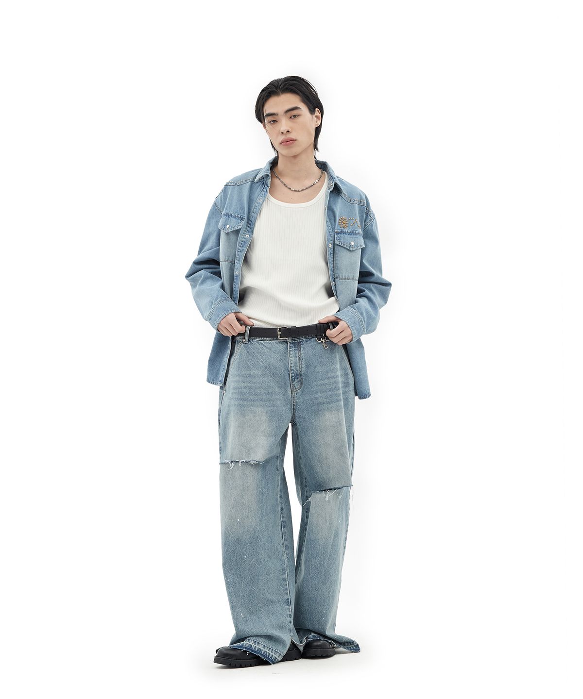 데프가먼츠(DEFGARMENTS) WESTERN SHIRTS [INDIGO]