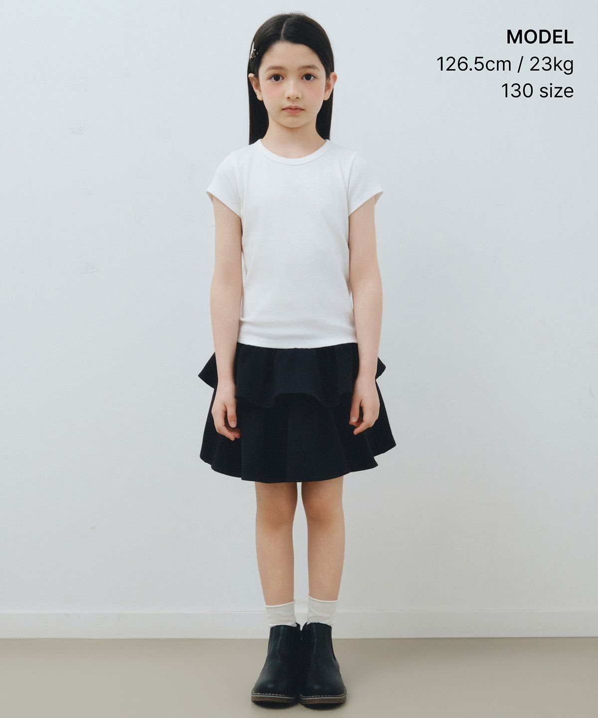 무신사 스탠다드 키즈(MUSINSA STANDARD KIDS) 캉캉 저지 스커트 [블랙]