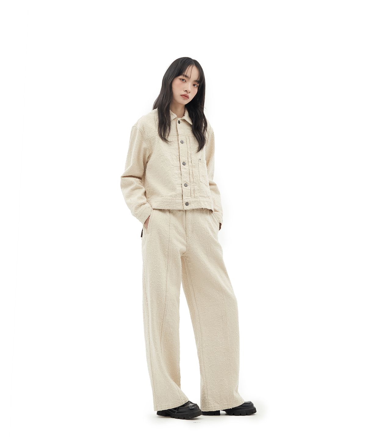 데프가먼츠(DEFGARMENTS) CLASSY BUCKLE PANTS [IVORY]
