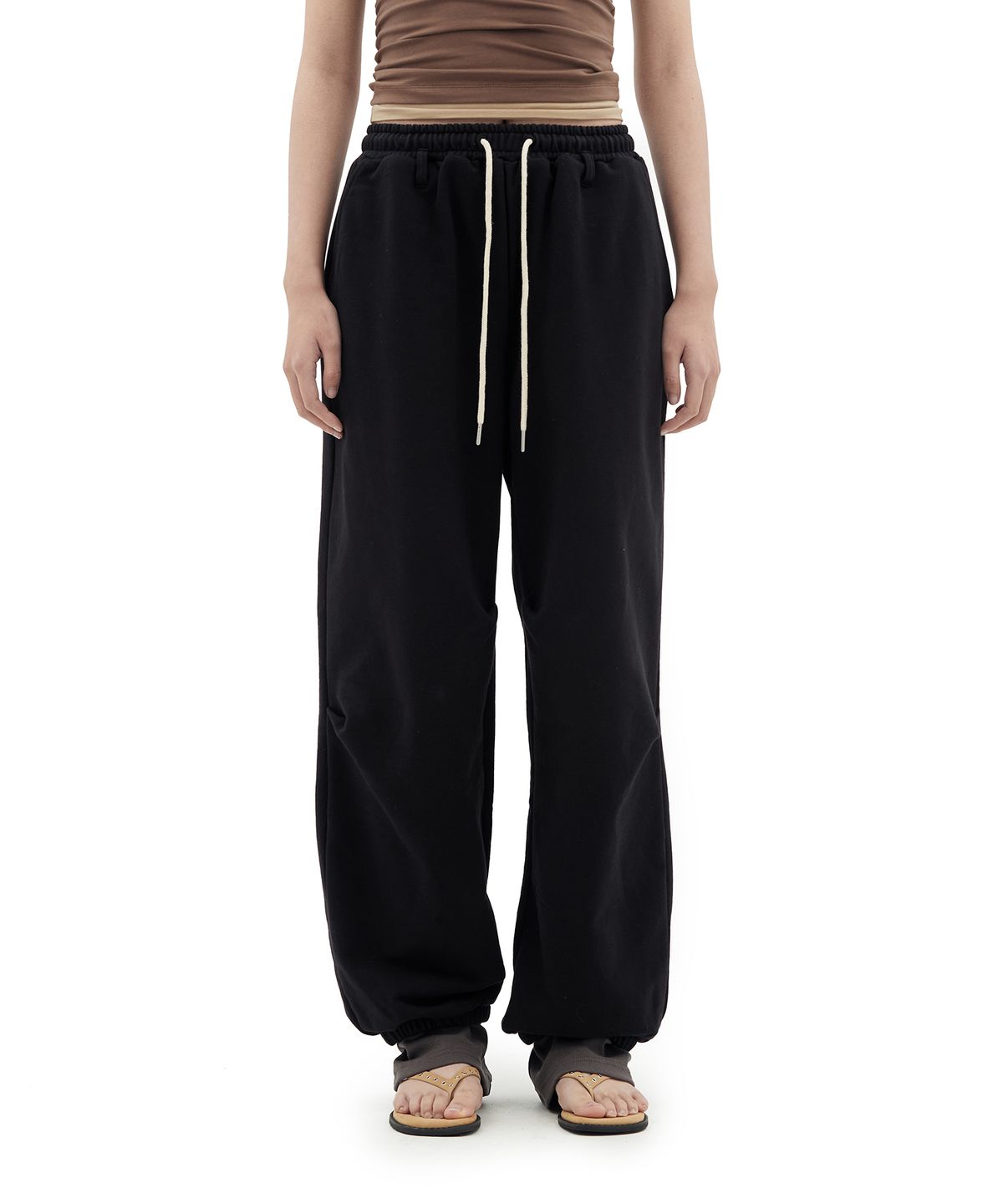 데프가먼츠(DEFGARMENTS) LAYERED SWEAT PANTS [BLACK]