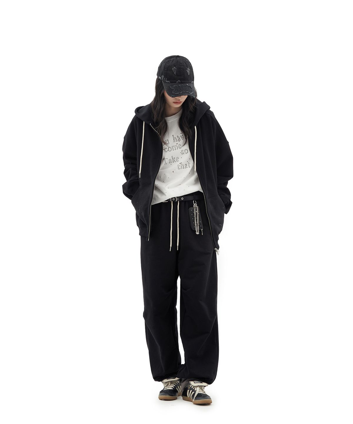 데프가먼츠(DEFGARMENTS) LAYERED SWEAT PANTS [BLACK]