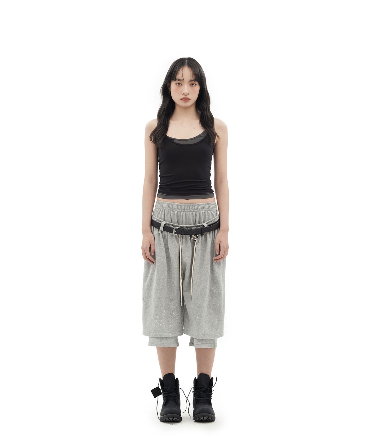 데프가먼츠(DEFGARMENTS) PAINTING BRUSHED BURMUDA SHORTS [MELANGE]