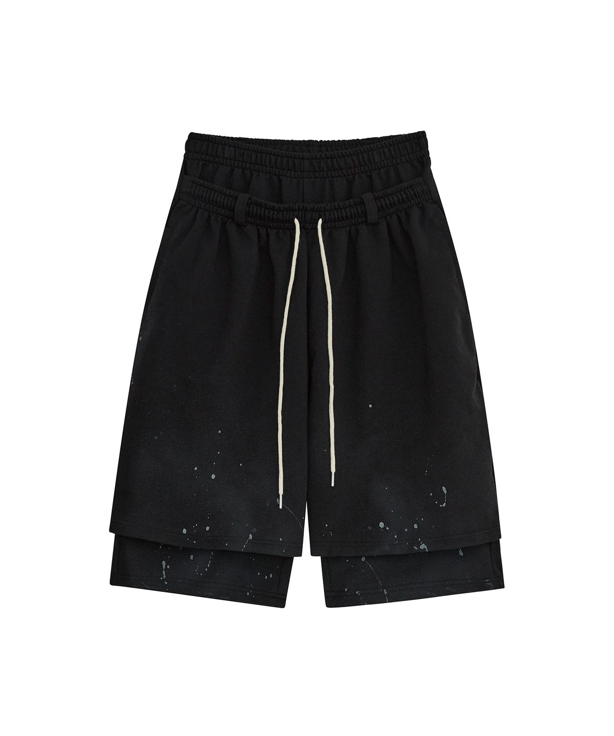 데프가먼츠(DEFGARMENTS) PAINTING BRUSHED BURMUDA SHORTS [BLACK]