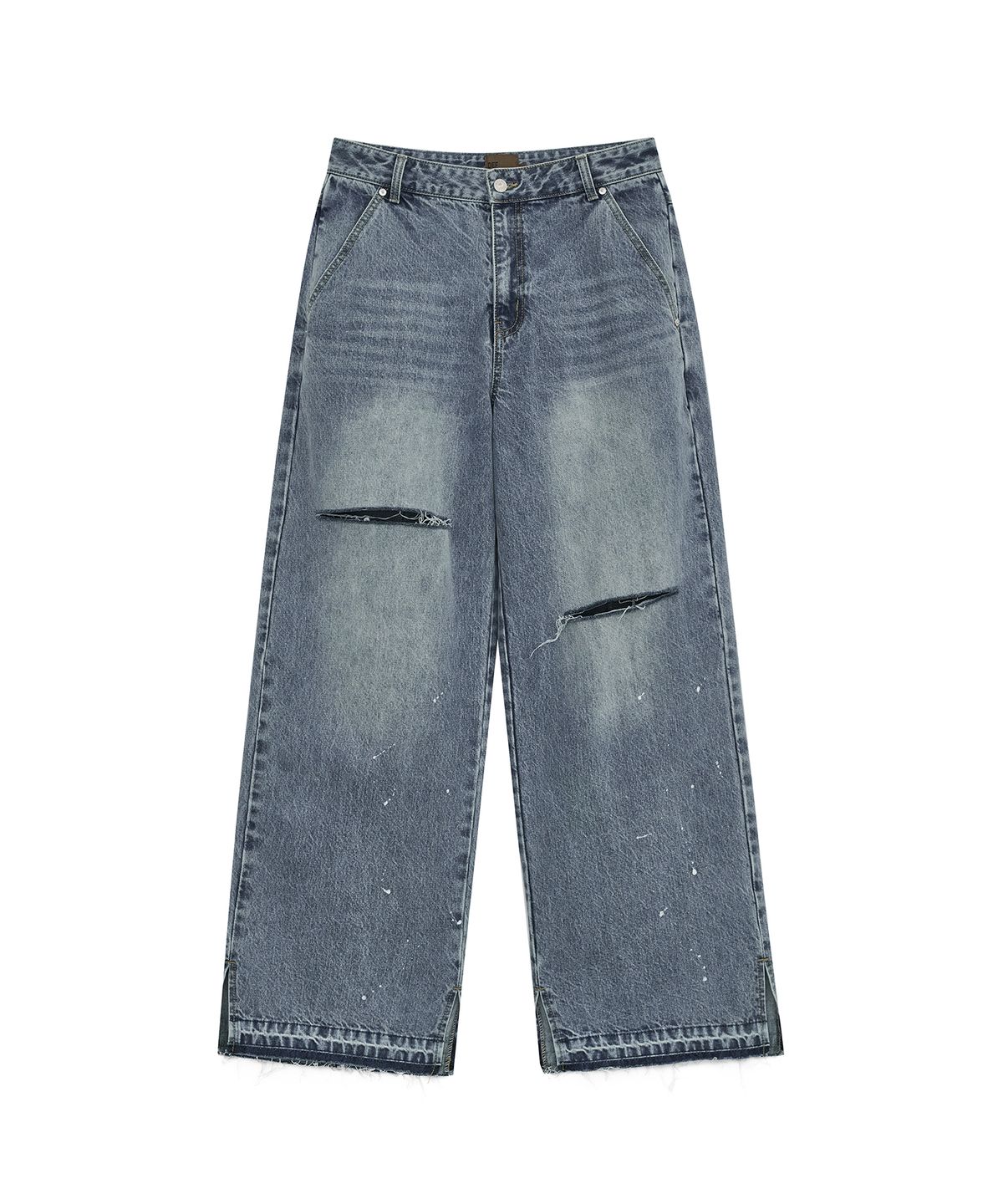 데프가먼츠(DEFGARMENTS) WASHED BUCKLE DENIM PANTS [INDIGO]