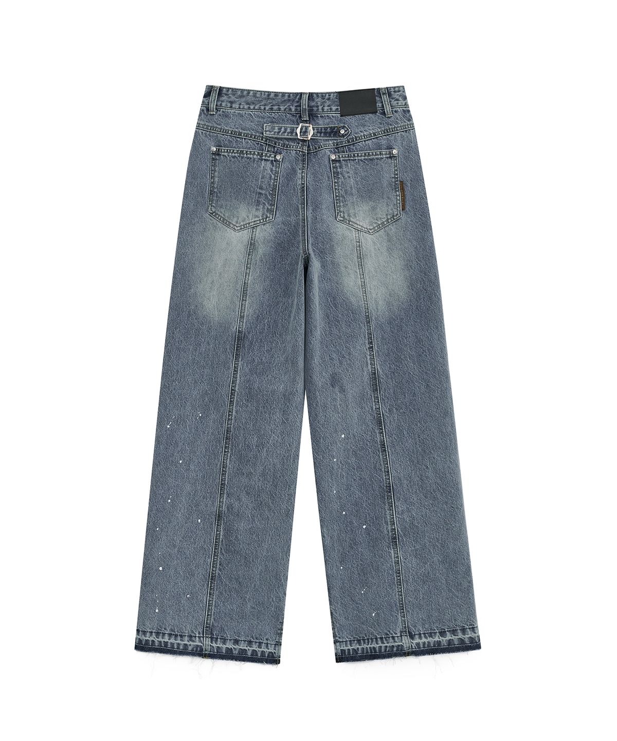 데프가먼츠(DEFGARMENTS) WASHED BUCKLE DENIM PANTS [INDIGO]