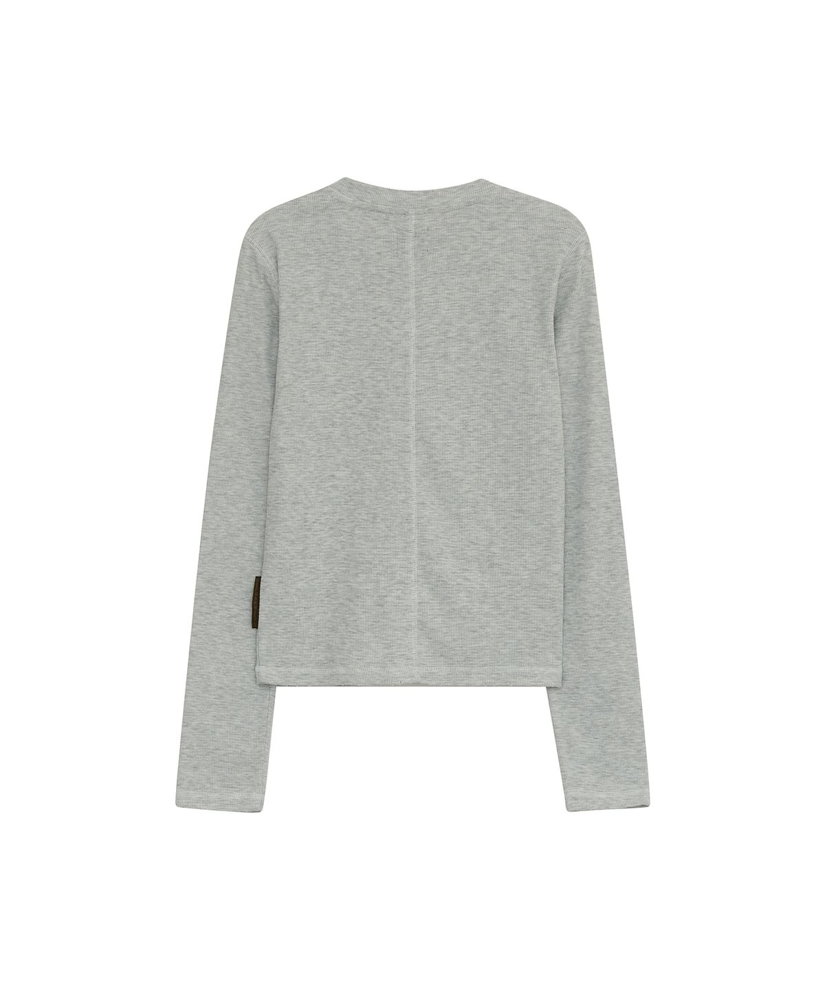 데프가먼츠(DEFGARMENTS) STONE CROSS HENLEY NECK LONG SLEEVE [MELANGE]