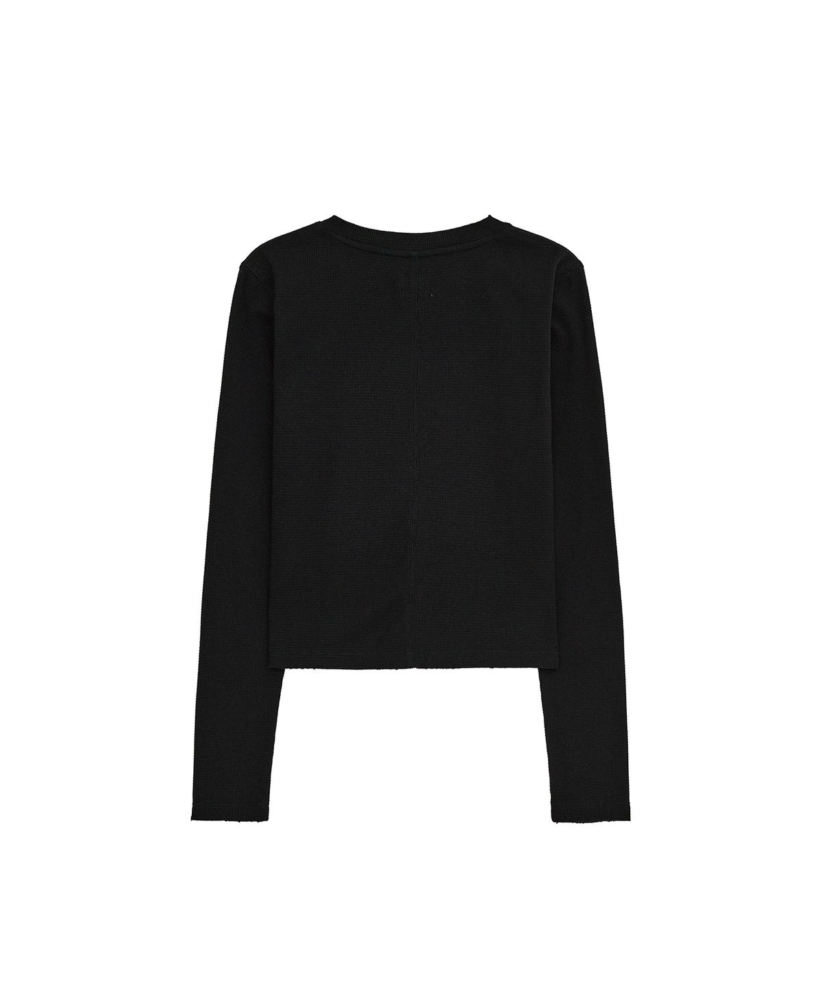 데프가먼츠(DEFGARMENTS) STONE CROSS HENLEY NECK LONG SLEEVE [BLACK]