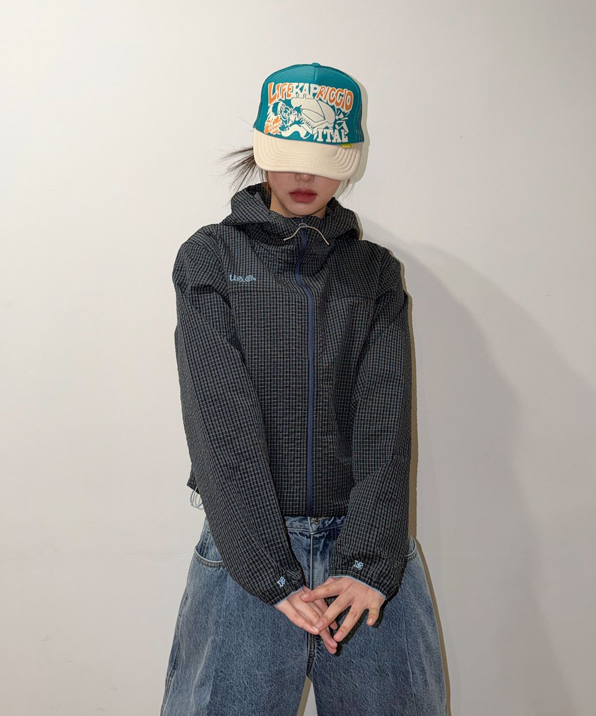 데프가먼츠(DEFGARMENTS) (DEFG X US) CHECK WIND JACKET [2COLOR]