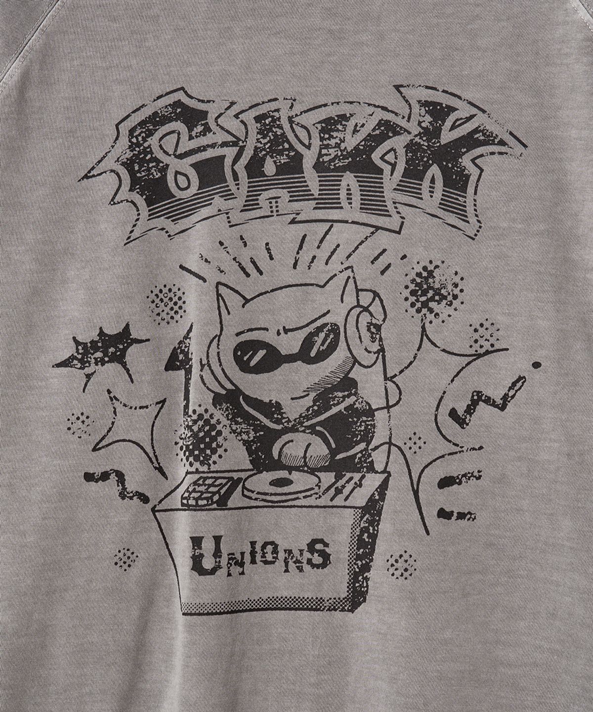 가까이 유니언즈(GAKKAI UNIONS) 디스코 피그먼트 래글런 롱슬리브 스톤그레이