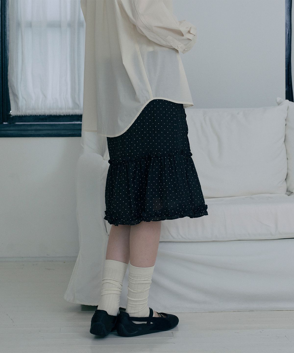 쥬시쥬디(JUCYJUDY) 도트프릴티어드스커트 J1SK121D