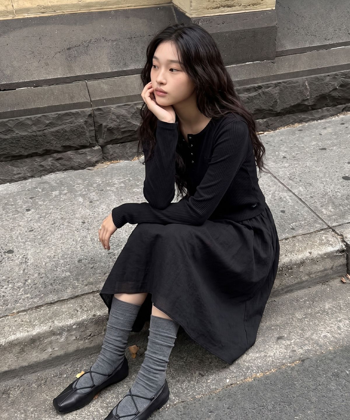 쥬시쥬디(JUCYJUDY) 헨리넥골지티셔츠 J1TS020M