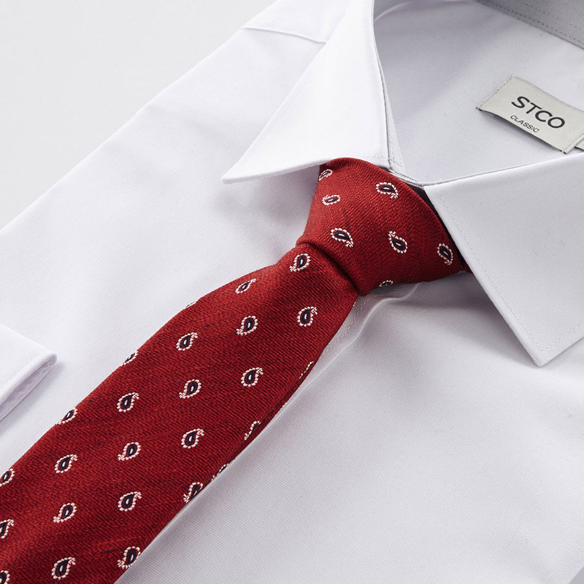 에스티코(STCO) 페이즐 올오버 넥타이 레드_SNTVZ27NPR