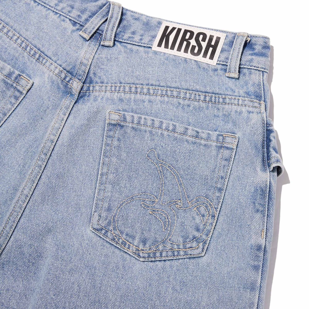 키르시(KIRSH) 러플 디테일 와이드핏 데님 팬츠 [라이트 블루]