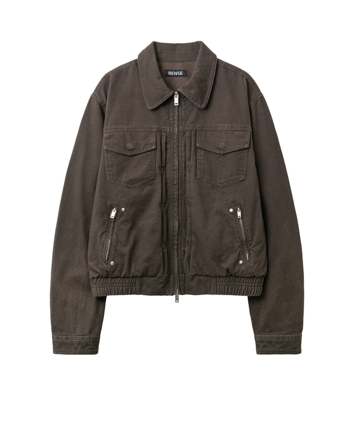 렌세(RENSE) Studded Trucker Jacket Brown