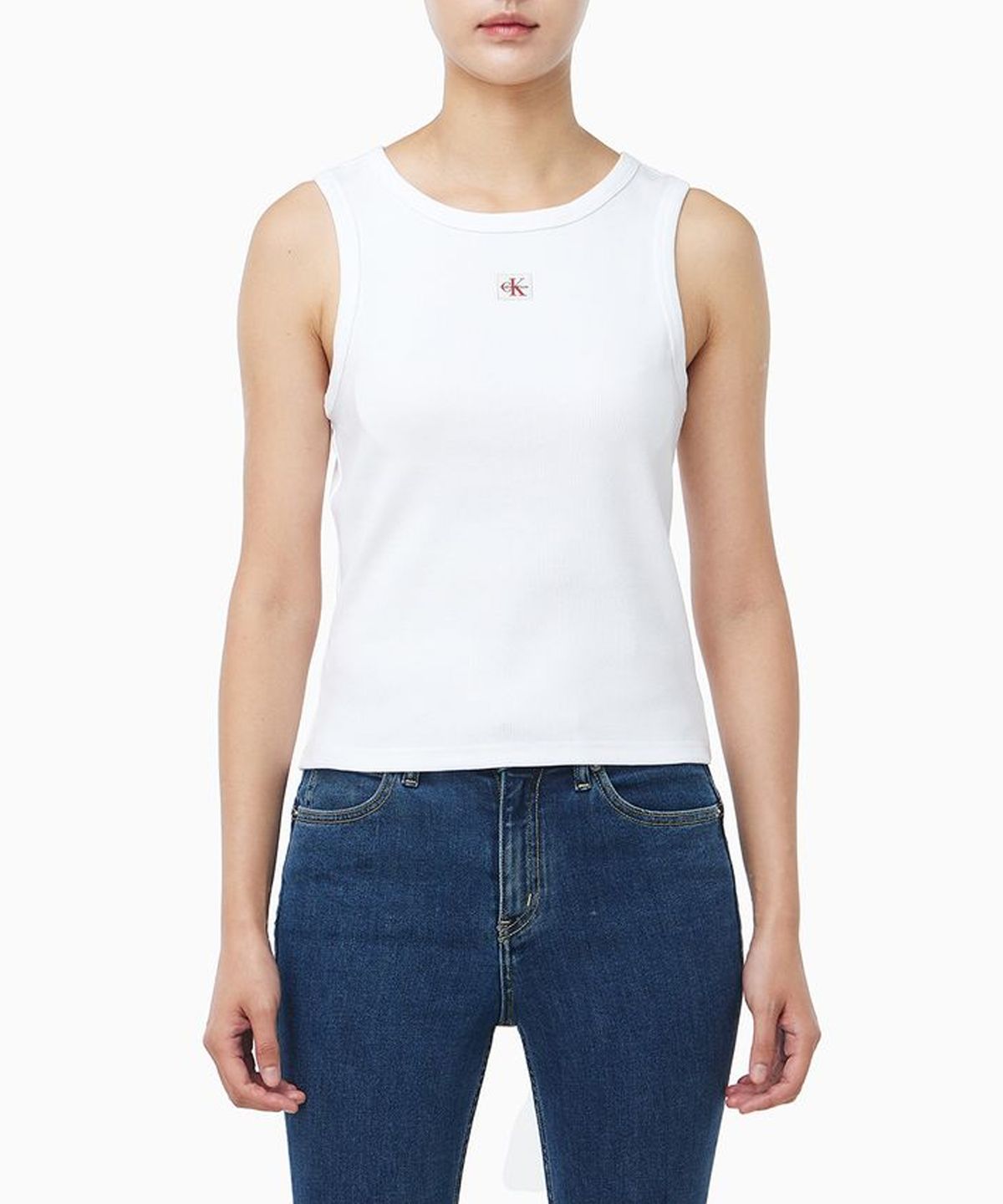 캘빈클라인 진(CALVIN KLEIN JEANS) 여성 우븐라벨 베이비립 탱크 47C201G YAA