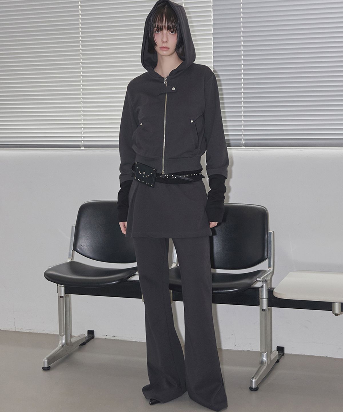 렌세(RENSE) Pintuck Skirt Pants Charcoal