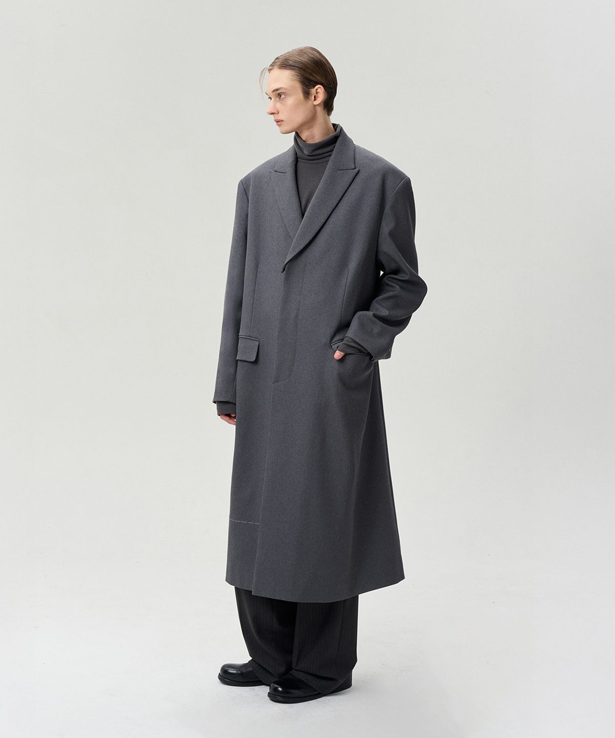 리이 맨(RERHEE MEN) UNISEX REMOVABLE COLLAR COAT