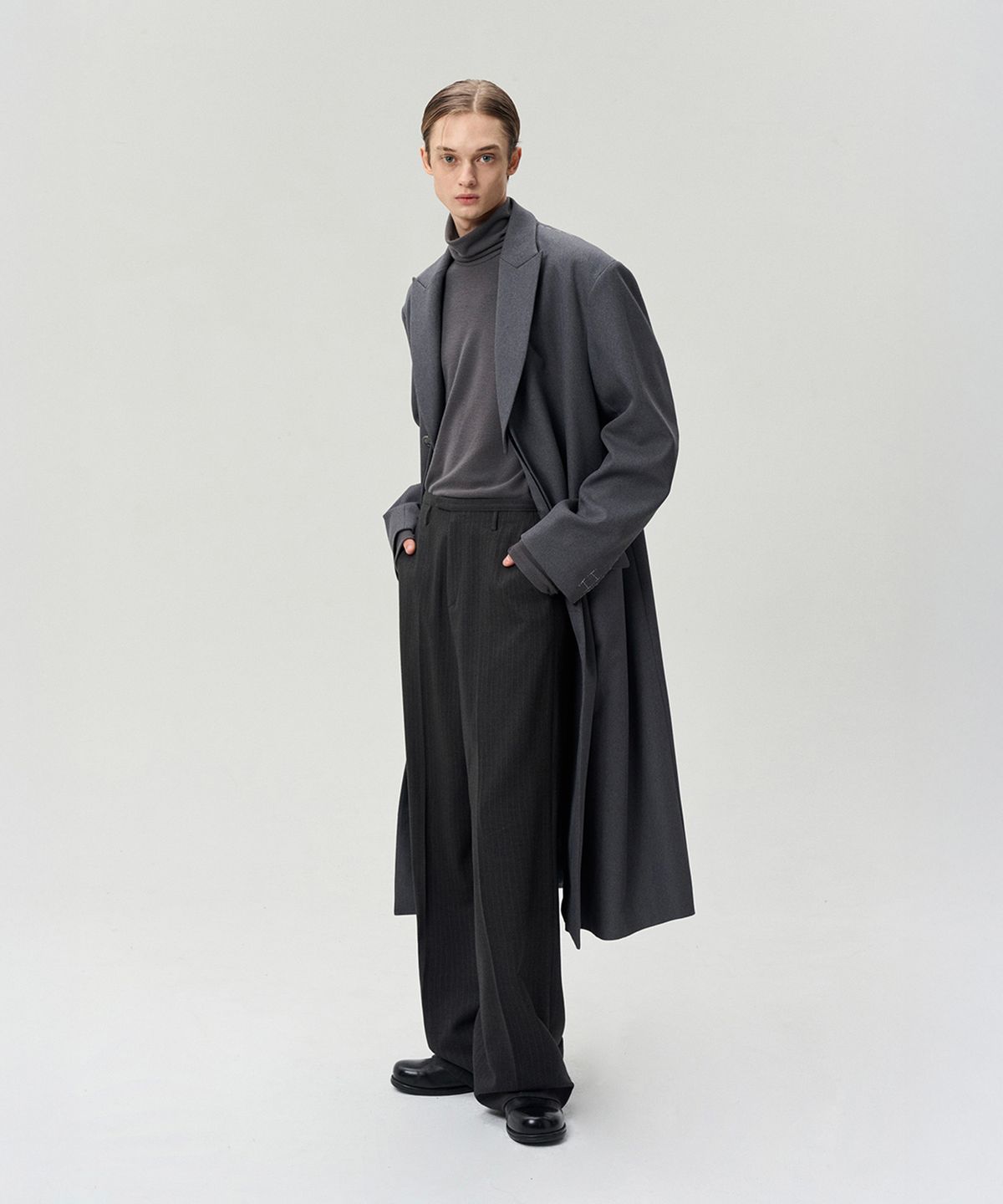 리이 맨(RERHEE MEN) UNISEX REMOVABLE COLLAR COAT